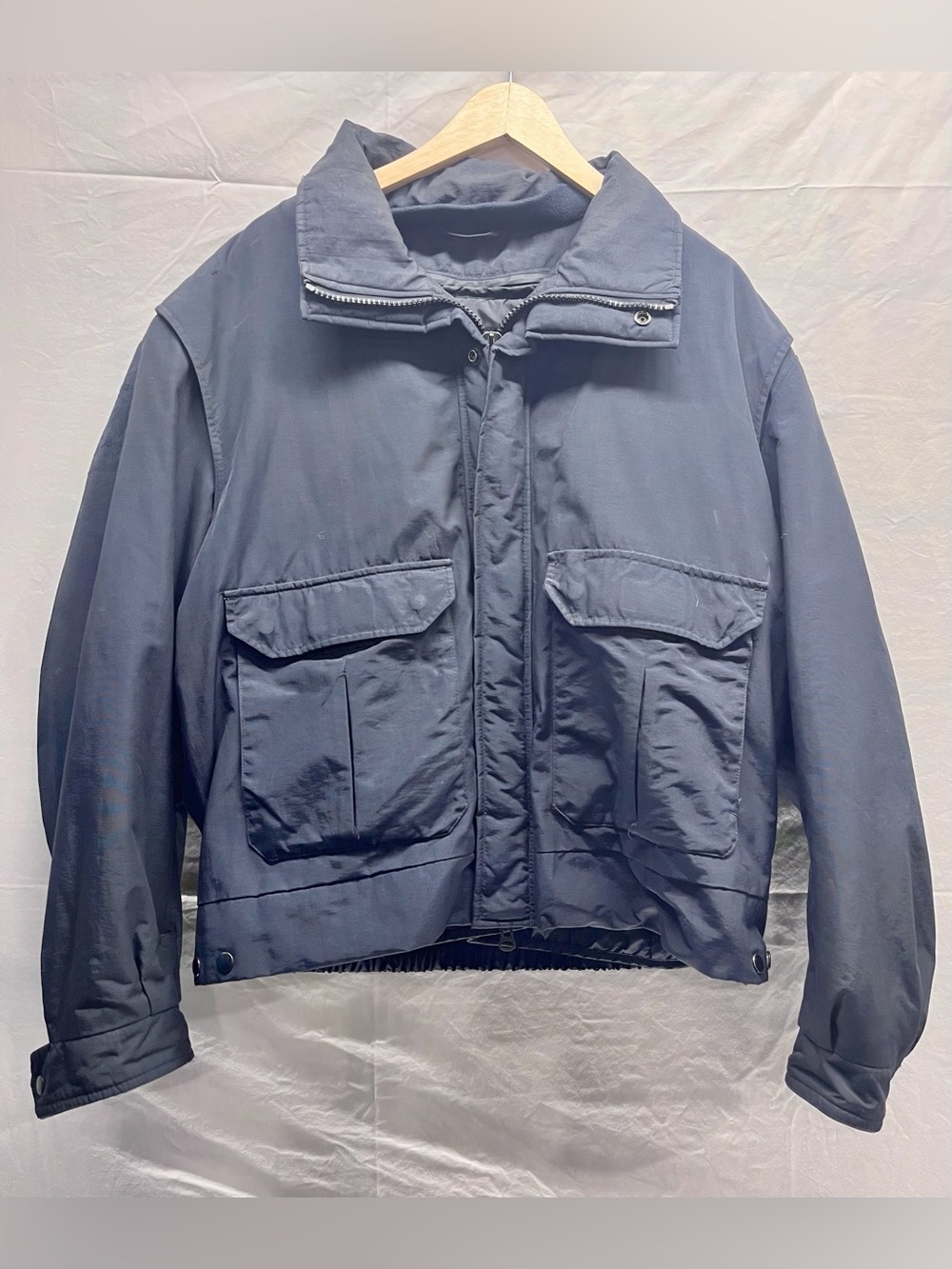 Vintage Evin Telescopic Sleeve RCAF Insulated Jacket Navy Large, Made Canada